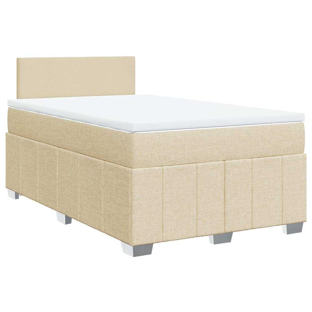 Boxspring met matras stof crèmekleurig 120x200 cm is nu te koop bij PeponiXL, paradijselijk wonen!