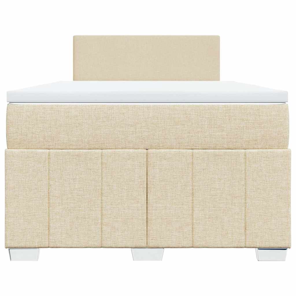 Boxspring met matras stof crèmekleurig 120x200 cm is nu te koop bij PeponiXL, paradijselijk wonen!
