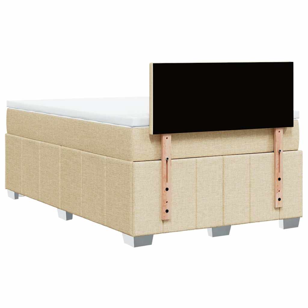 Boxspring met matras stof crèmekleurig 120x200 cm is nu te koop bij PeponiXL, paradijselijk wonen!