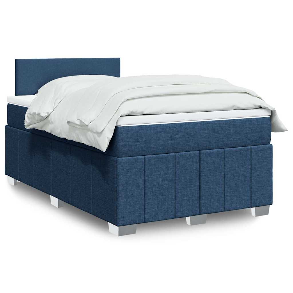 Boxspring met matras stof blauw 120x200 cm is nu te koop bij PeponiXL, paradijselijk wonen!