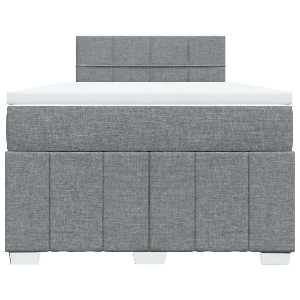 Boxspring met matras stof lichtgrijs 120x200 cm is nu te koop bij PeponiXL, paradijselijk wonen!