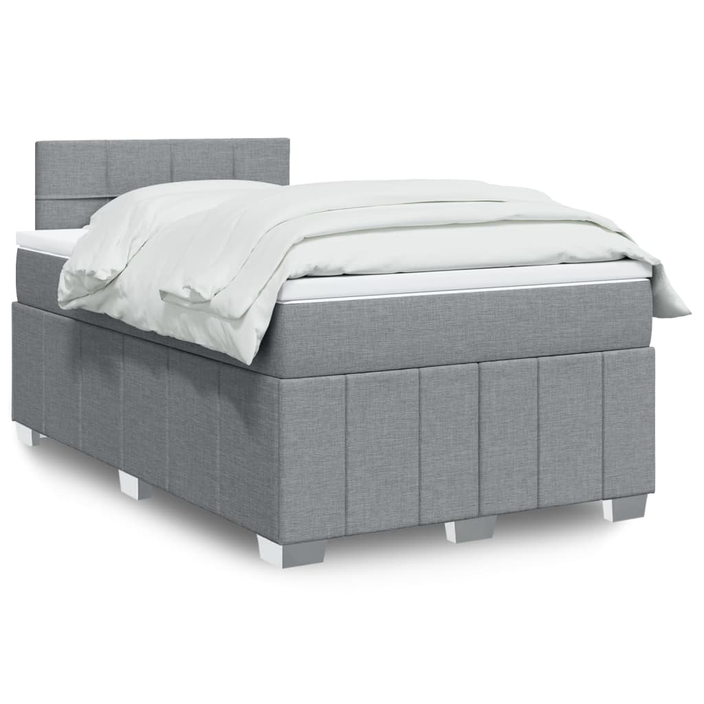 Boxspring met matras stof lichtgrijs 120x200 cm is nu te koop bij PeponiXL, paradijselijk wonen!