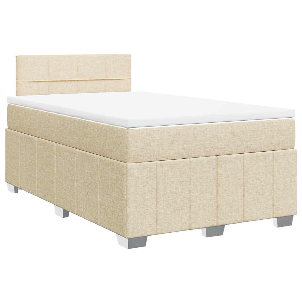 Boxspring met matras stof crèmekleurig 120x200 cm is nu te koop bij PeponiXL, paradijselijk wonen!