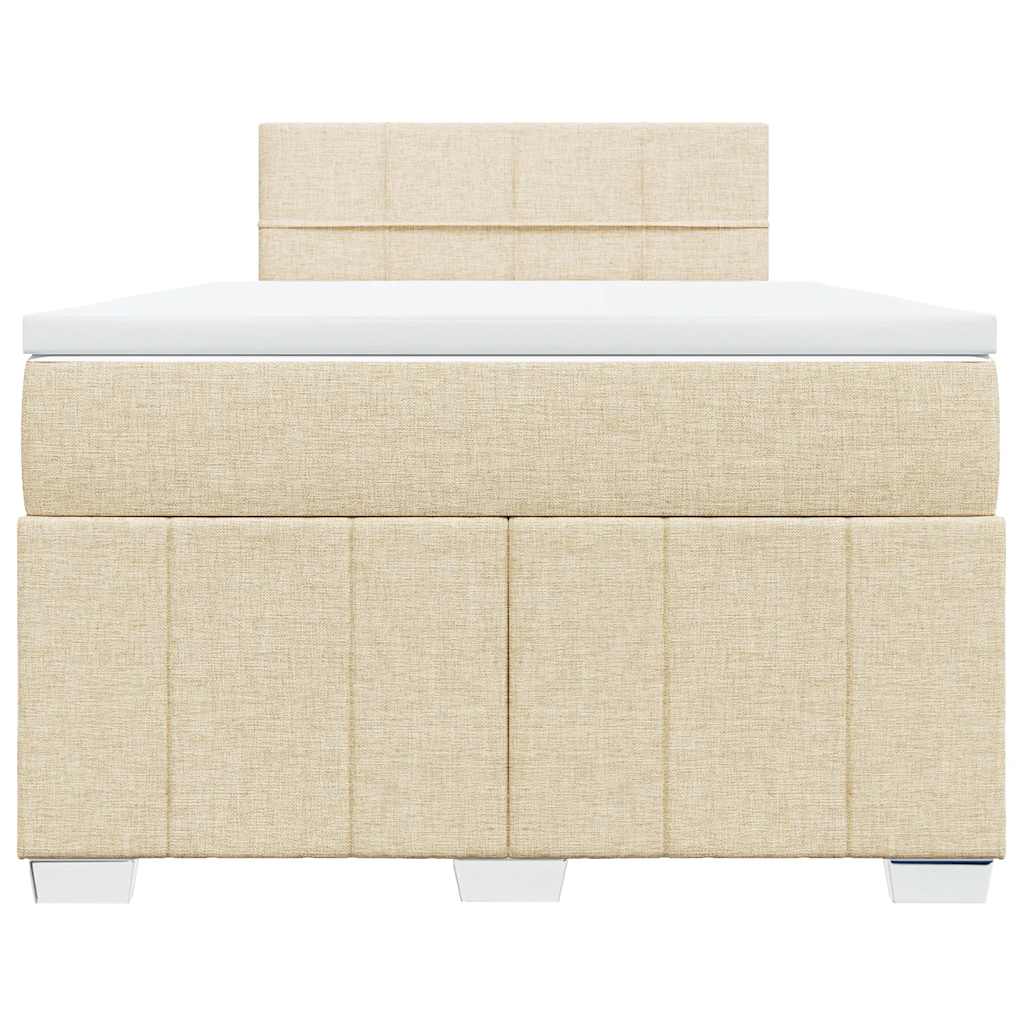 Boxspring met matras stof crèmekleurig 120x200 cm is nu te koop bij PeponiXL, paradijselijk wonen!