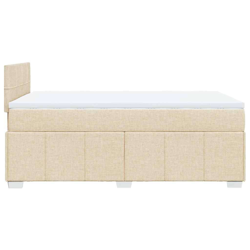 Boxspring met matras stof crèmekleurig 120x200 cm is nu te koop bij PeponiXL, paradijselijk wonen!