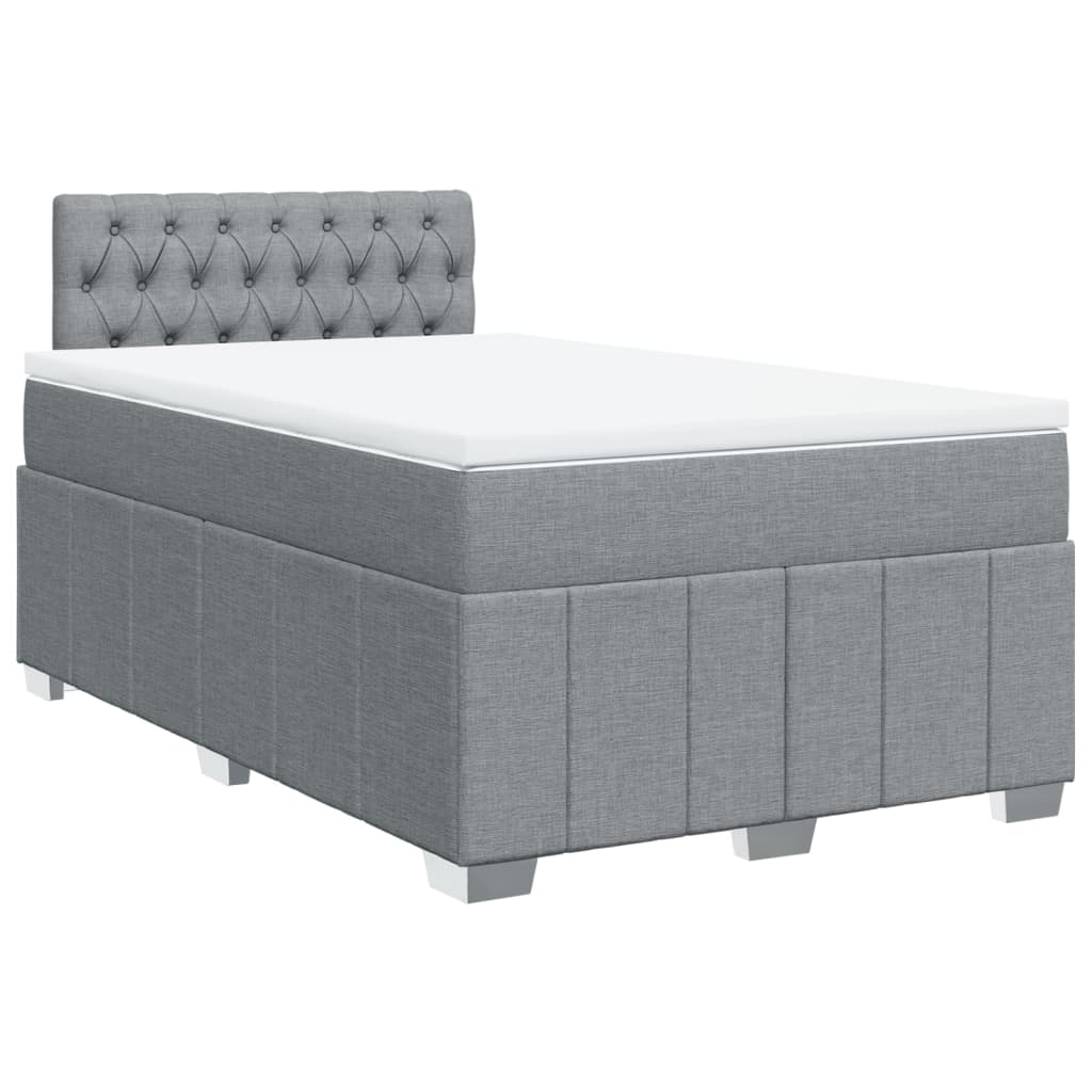 Boxspring met matras stof lichtgrijs 120x200 cm is nu te koop bij PeponiXL, paradijselijk wonen!