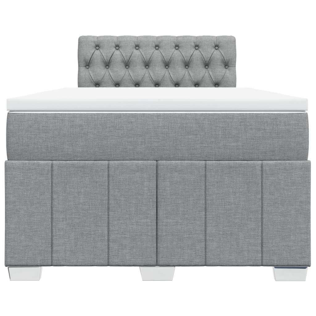 Boxspring met matras stof lichtgrijs 120x200 cm is nu te koop bij PeponiXL, paradijselijk wonen!