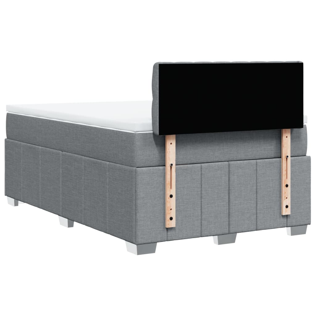 Boxspring met matras stof lichtgrijs 120x200 cm is nu te koop bij PeponiXL, paradijselijk wonen!