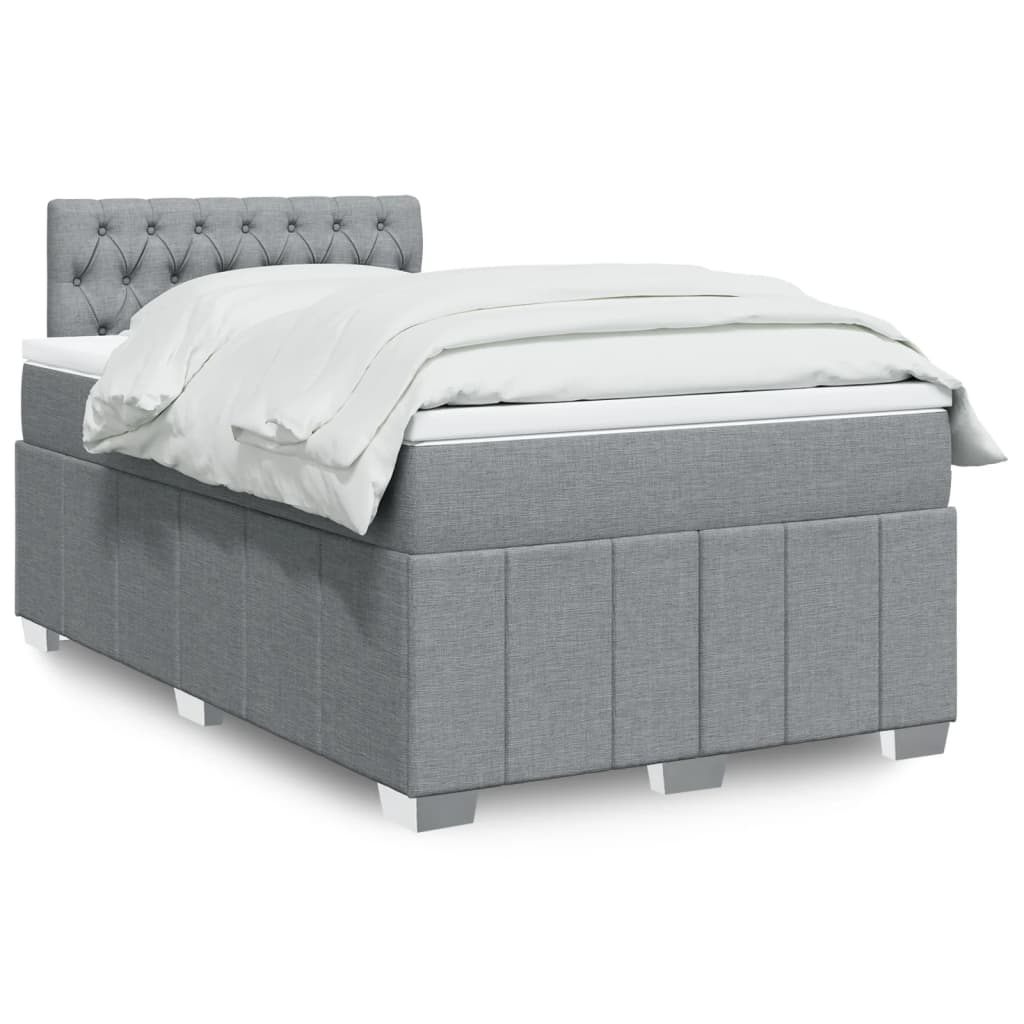 Boxspring met matras stof lichtgrijs 120x200 cm is nu te koop bij PeponiXL, paradijselijk wonen!