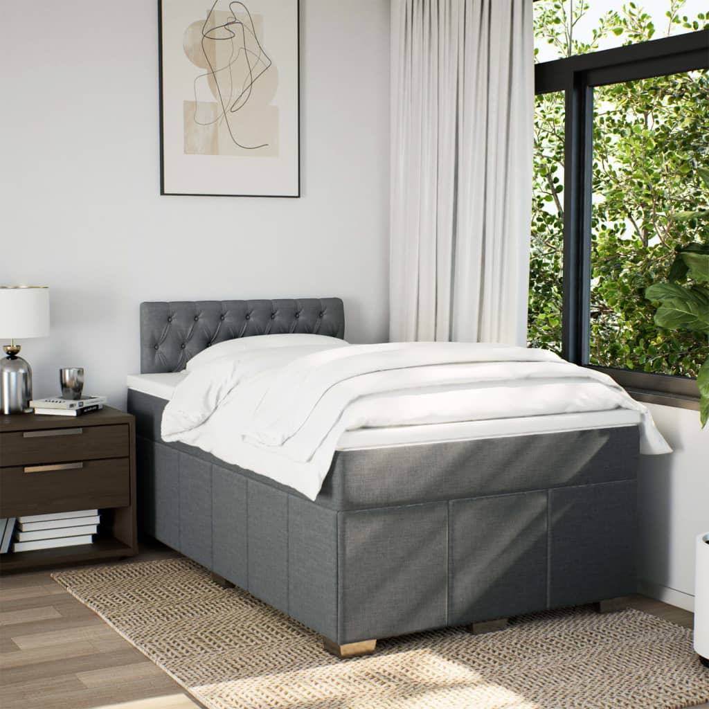 Boxspring met matras stof donkergrijs 120x200 cm is nu te koop bij PeponiXL, paradijselijk wonen!