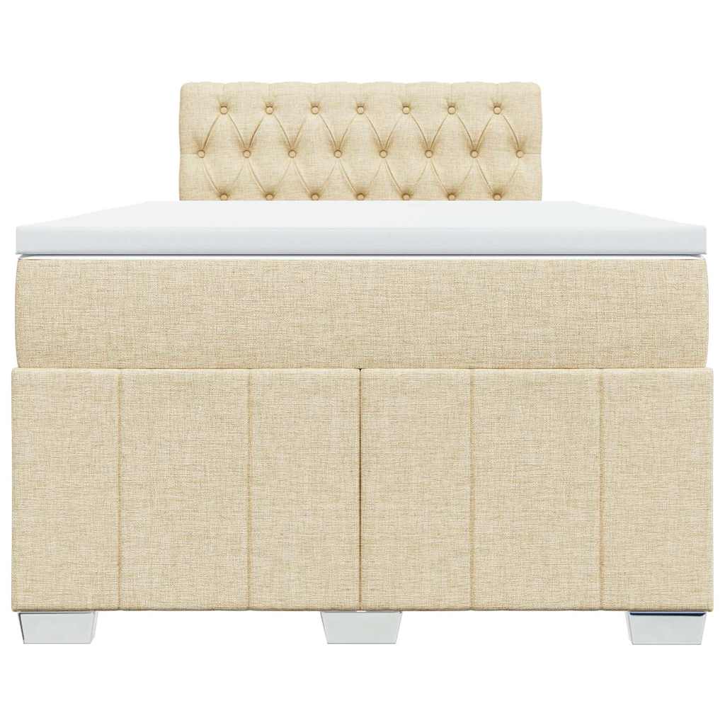 Boxspring met matras stof crèmekleurig 120x200 cm is nu te koop bij PeponiXL, paradijselijk wonen!