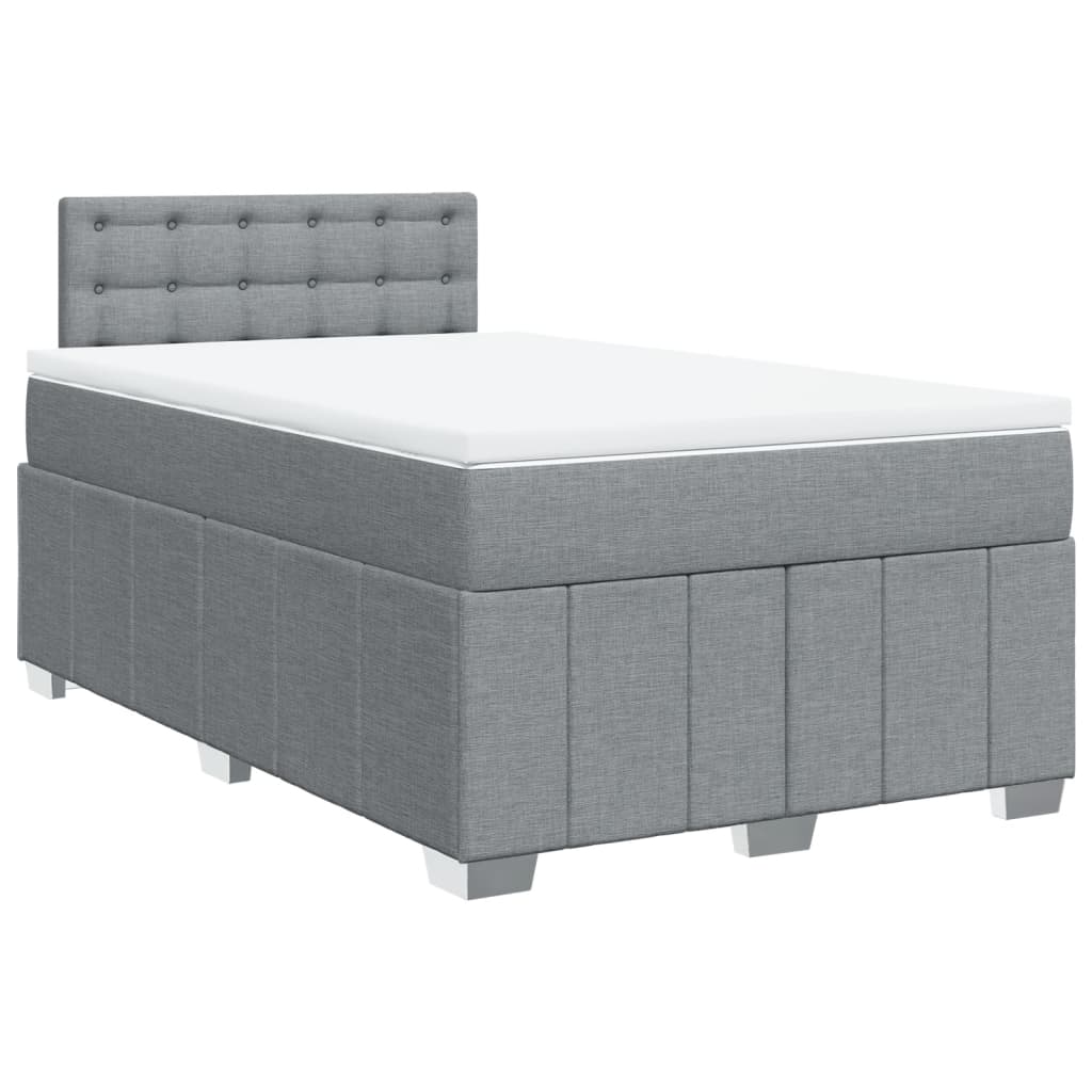 Boxspring met matras stof lichtgrijs 120x200 cm is nu te koop bij PeponiXL, paradijselijk wonen!