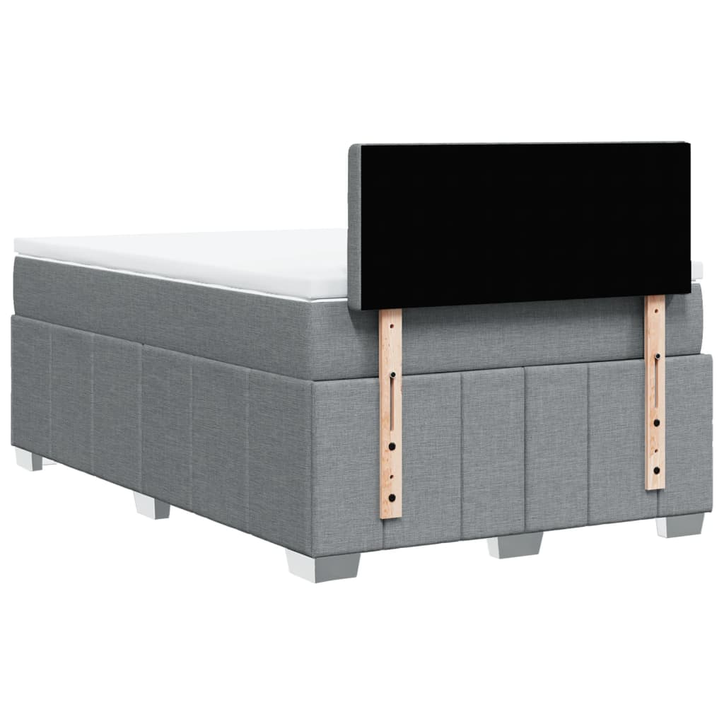 Boxspring met matras stof lichtgrijs 120x200 cm is nu te koop bij PeponiXL, paradijselijk wonen!