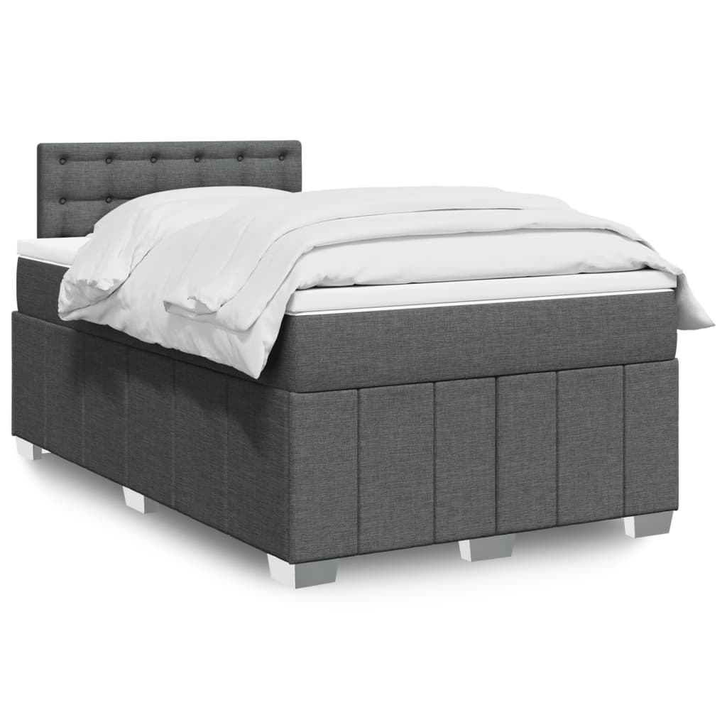 Boxspring met matras stof donkergrijs 120x200 cm is nu te koop bij PeponiXL, paradijselijk wonen!