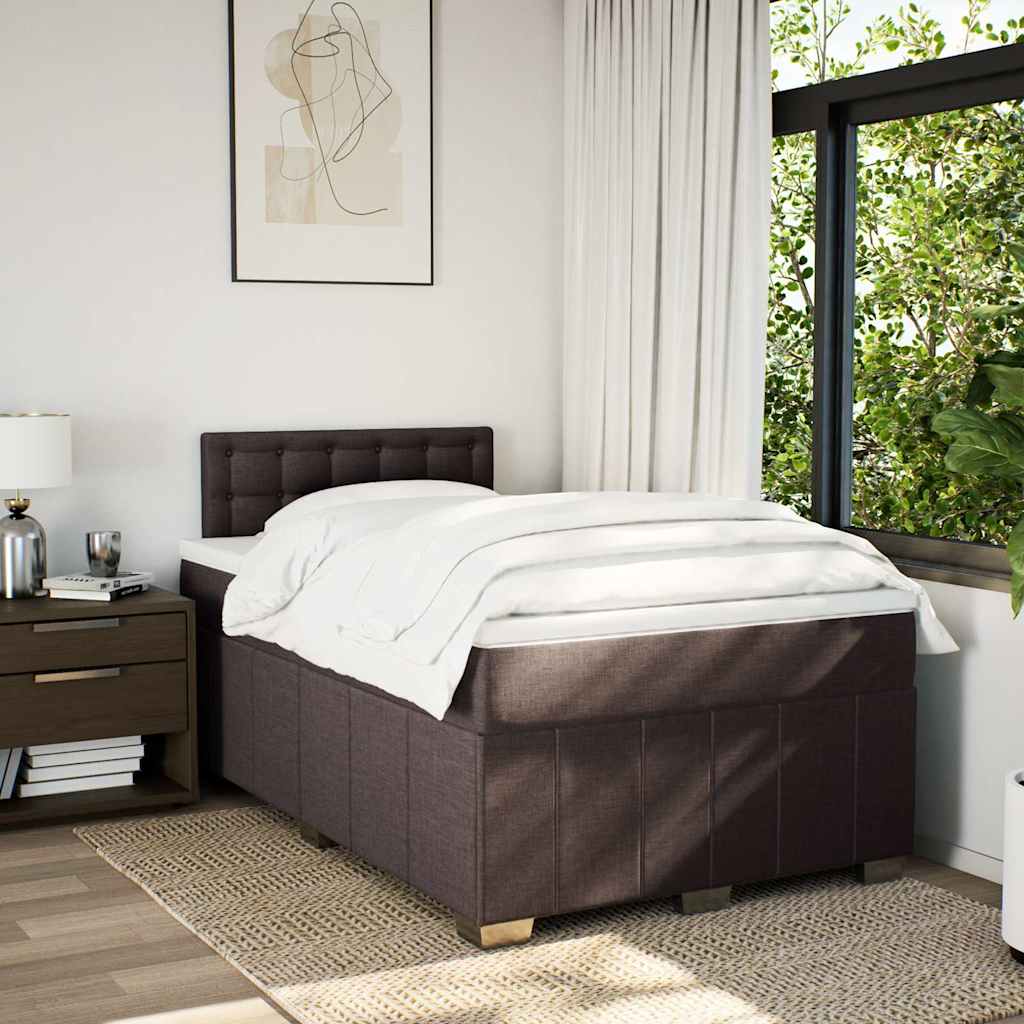 Boxspring met matras stof donkerbruin 120x200 cm is nu te koop bij PeponiXL, paradijselijk wonen!