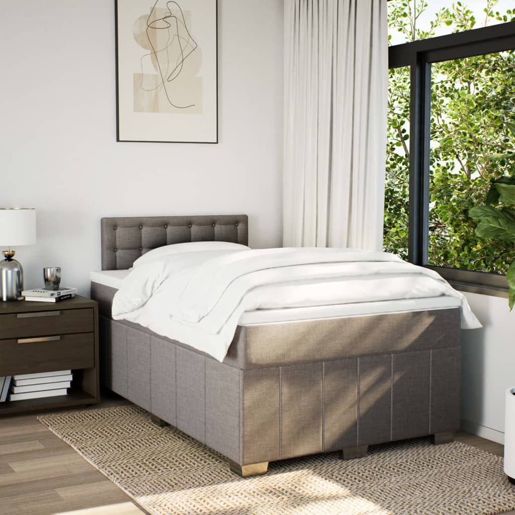Boxspring met matras stof taupe 120x200 cm