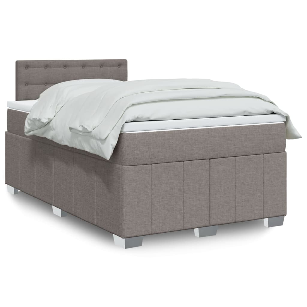 Boxspring met matras stof taupe 120x200 cm