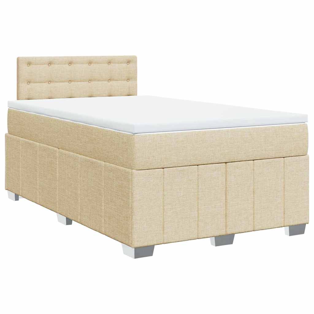 Boxspring met matras stof crèmekleurig 120x200 cm is nu te koop bij PeponiXL, paradijselijk wonen!