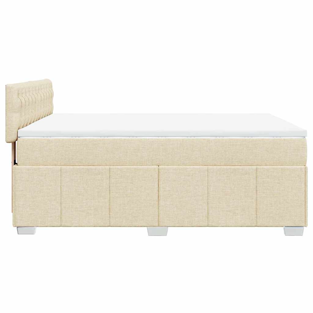Boxspring met matras stof crèmekleurig 140x190 cm is nu te koop bij PeponiXL, paradijselijk wonen!