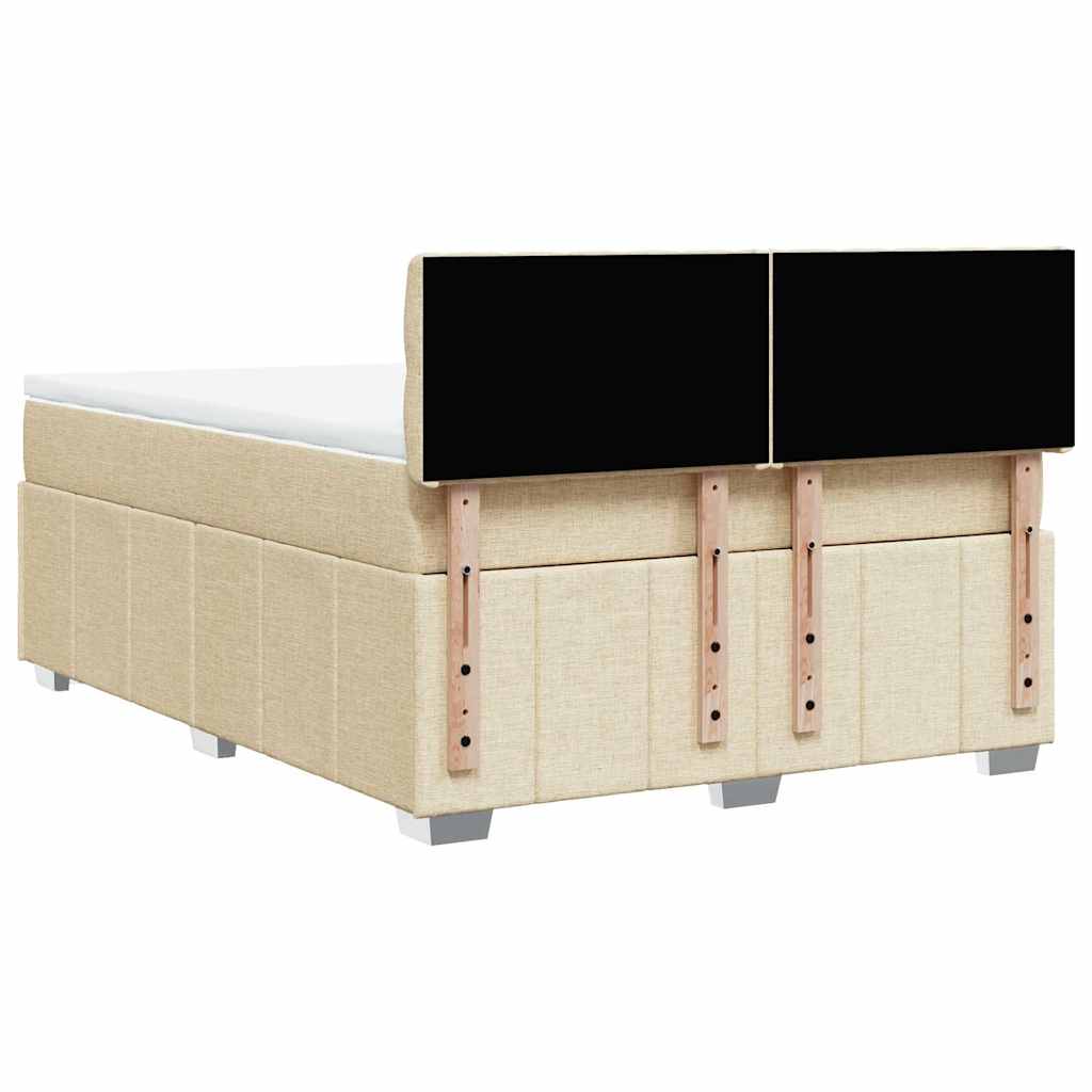 Boxspring met matras stof crèmekleurig 140x190 cm is nu te koop bij PeponiXL, paradijselijk wonen!