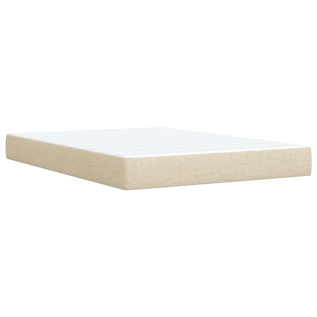 Boxspring met matras stof crèmekleurig 140x190 cm is nu te koop bij PeponiXL, paradijselijk wonen!