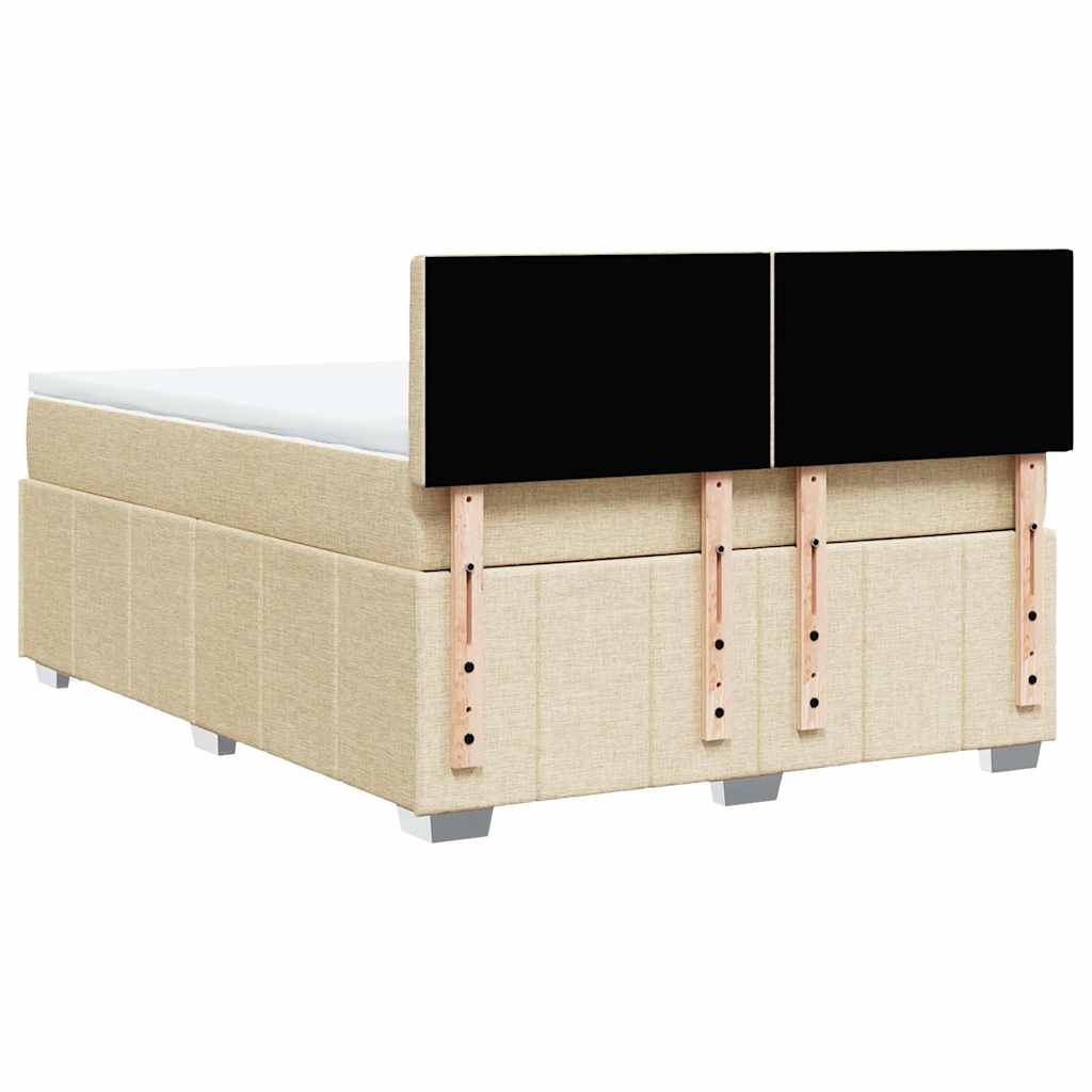 Boxspring met matras stof crèmekleurig 140x190 cm is nu te koop bij PeponiXL, paradijselijk wonen!