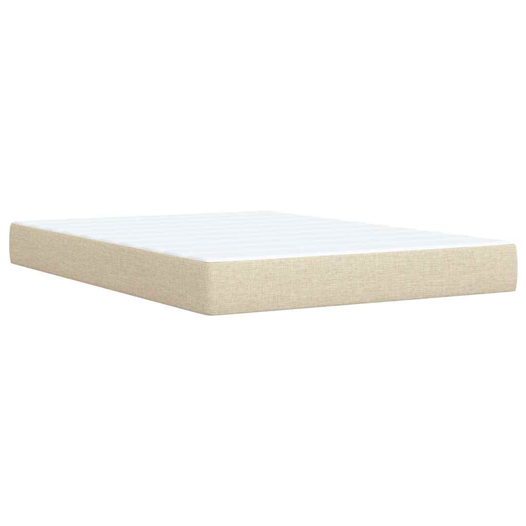 Boxspring met matras stof crèmekleurig 140x190 cm is nu te koop bij PeponiXL, paradijselijk wonen!