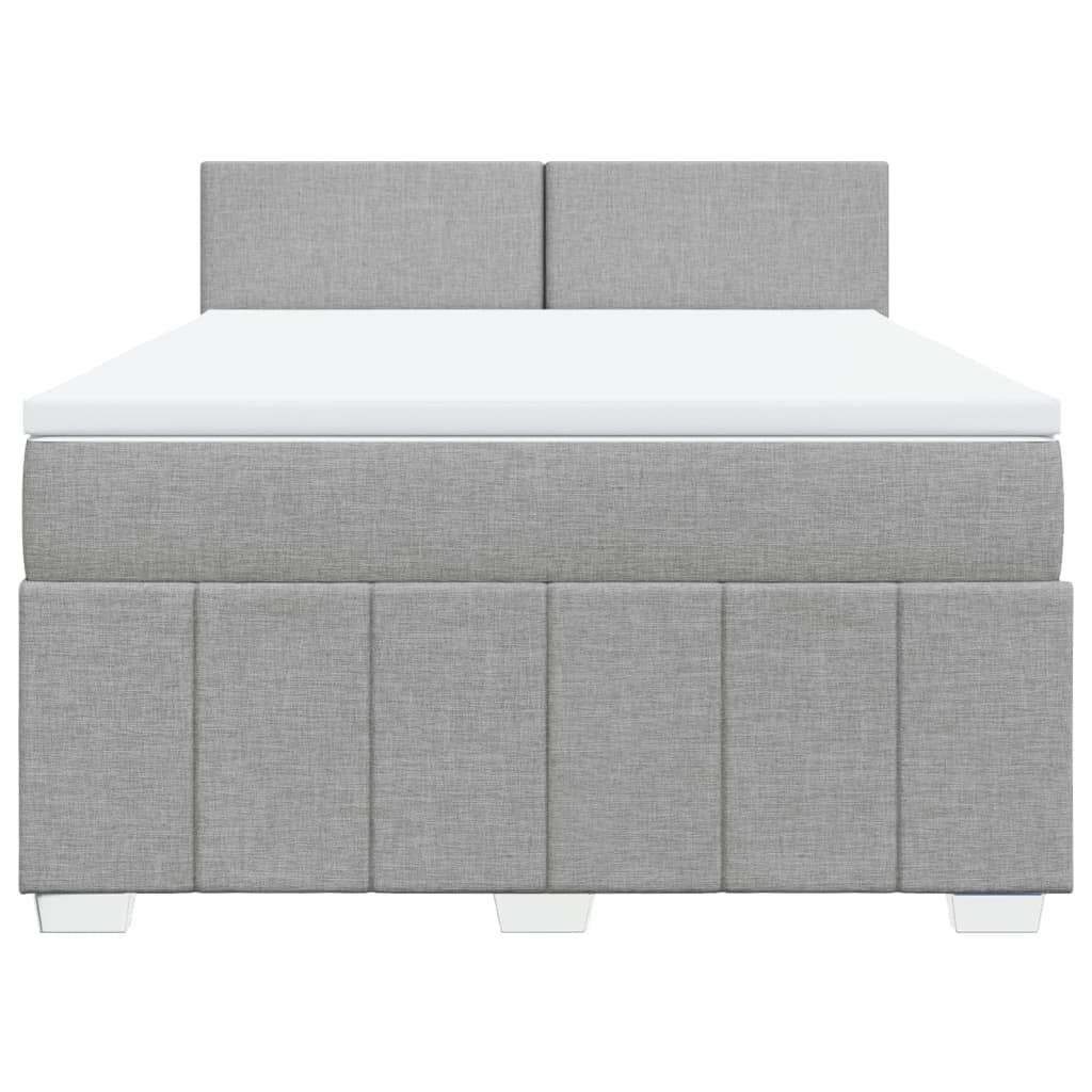 Boxspring met matras stof lichtgrijs 140x200 cm is nu te koop bij PeponiXL, paradijselijk wonen!