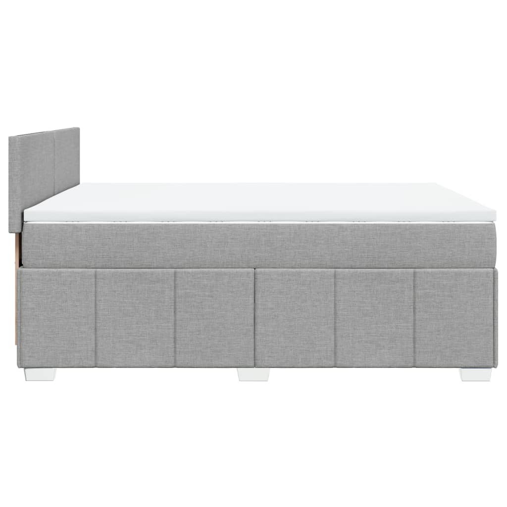 Boxspring met matras stof lichtgrijs 140x200 cm is nu te koop bij PeponiXL, paradijselijk wonen!