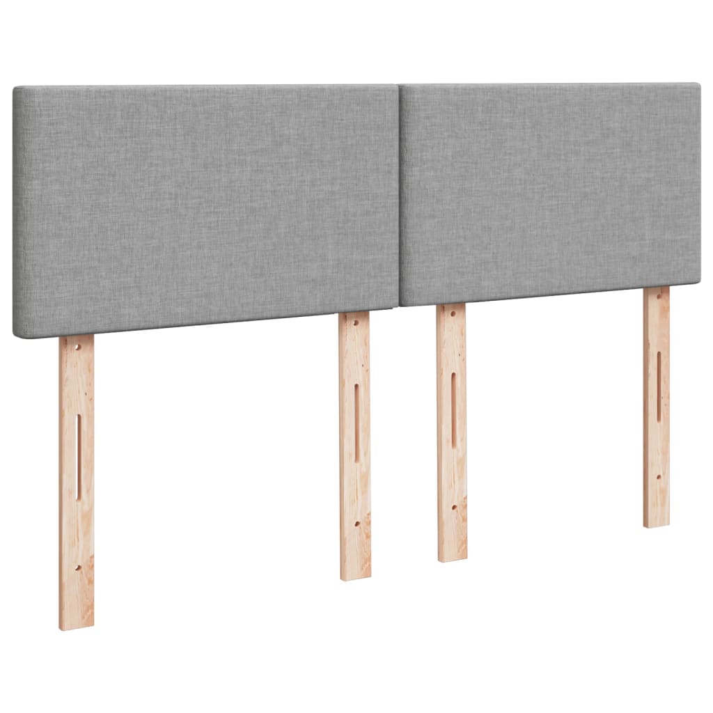 Boxspring met matras stof lichtgrijs 140x200 cm is nu te koop bij PeponiXL, paradijselijk wonen!