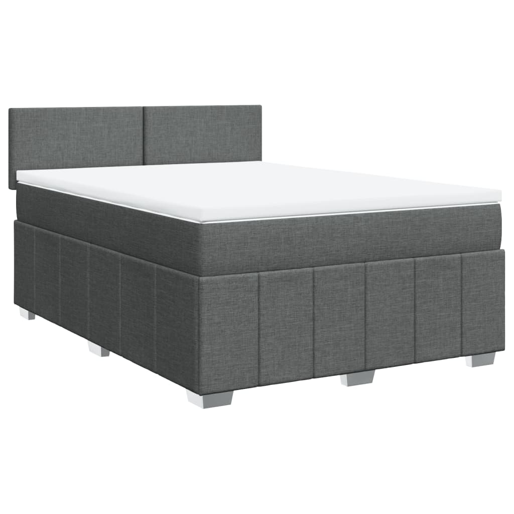 Boxspring met matras stof donkergrijs 140x200 cm is nu te koop bij PeponiXL, paradijselijk wonen!