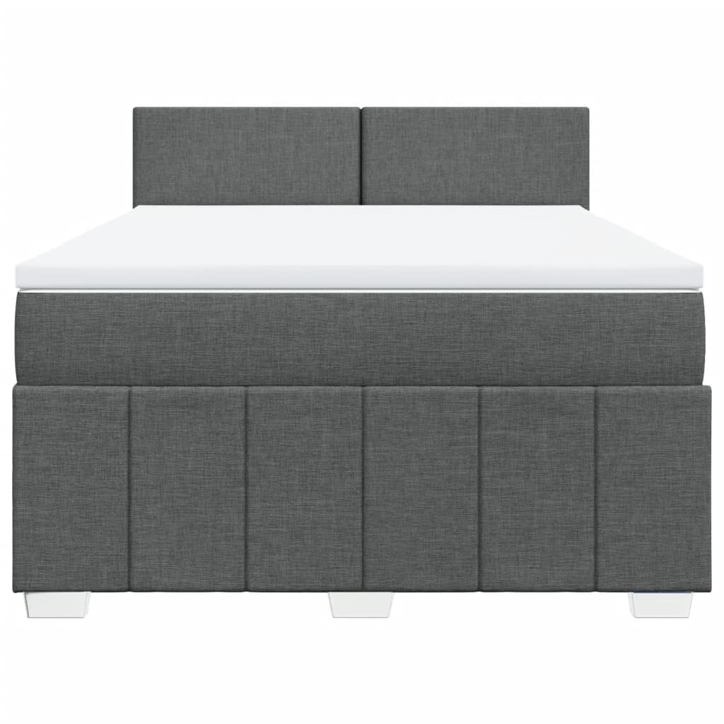 Boxspring met matras stof donkergrijs 140x200 cm is nu te koop bij PeponiXL, paradijselijk wonen!