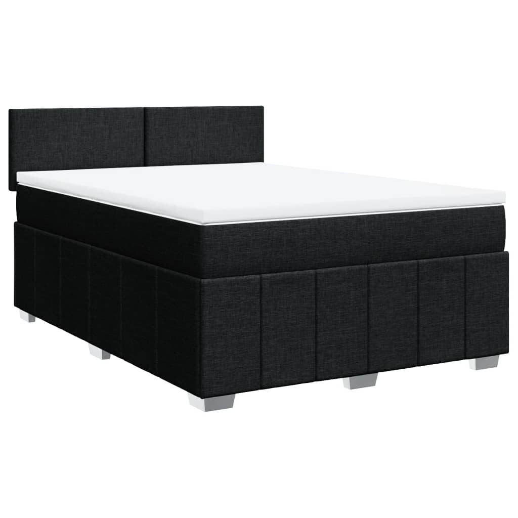 Boxspring met matras stof zwart 140x200 cm is nu te koop bij PeponiXL, paradijselijk wonen!