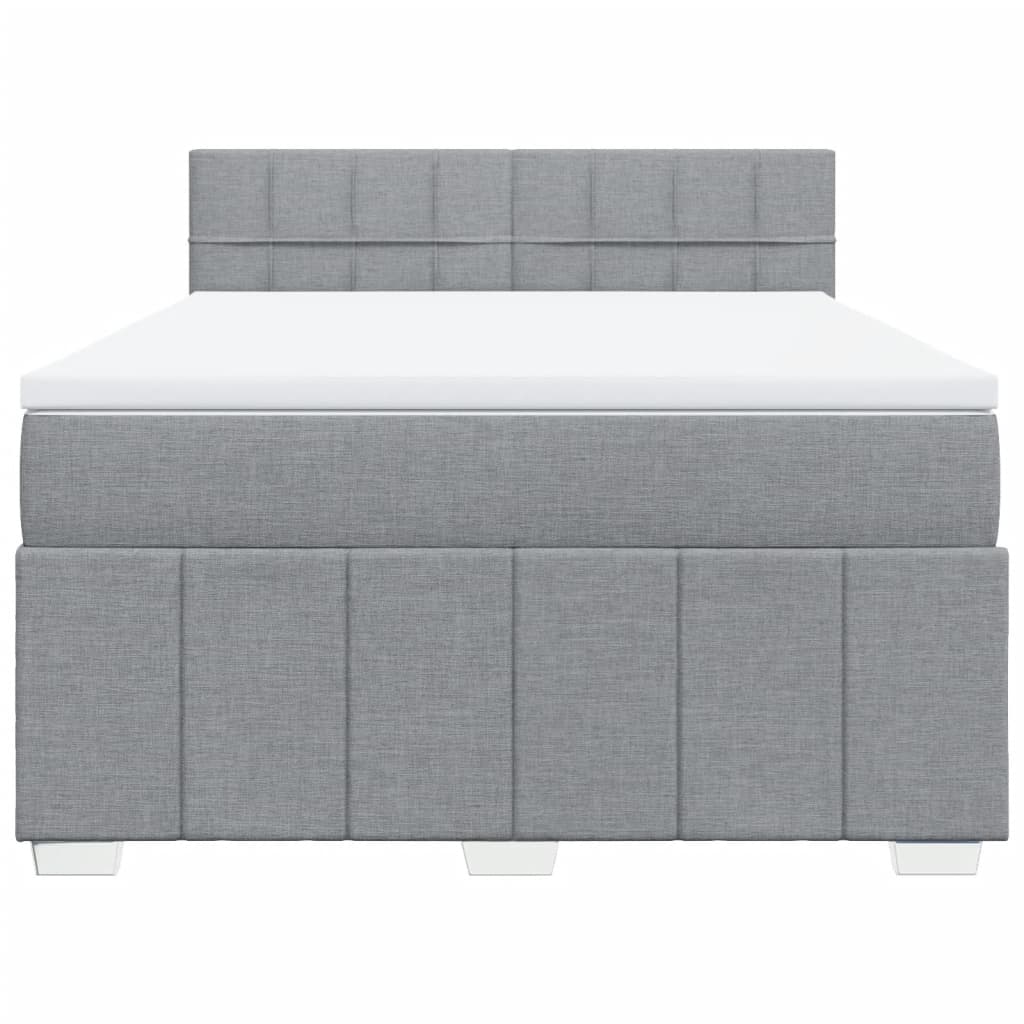 Boxspring met matras stof lichtgrijs 140x200 cm is nu te koop bij PeponiXL, paradijselijk wonen!