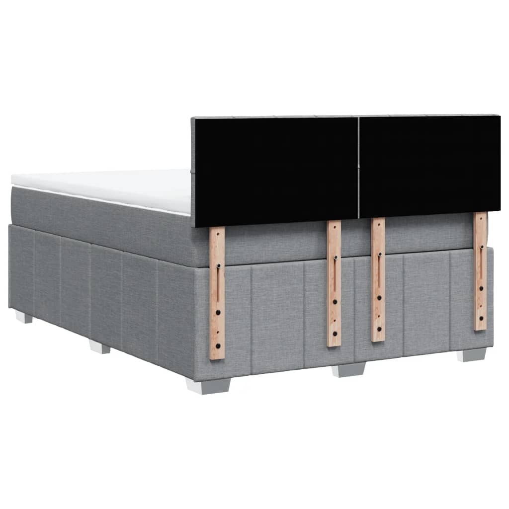 Boxspring met matras stof lichtgrijs 140x200 cm is nu te koop bij PeponiXL, paradijselijk wonen!