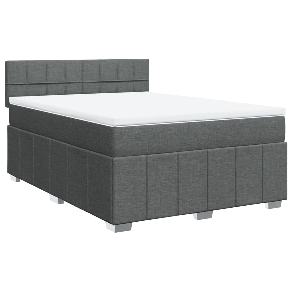 Boxspring met matras stof donkergrijs 140x200 cm is nu te koop bij PeponiXL, paradijselijk wonen!