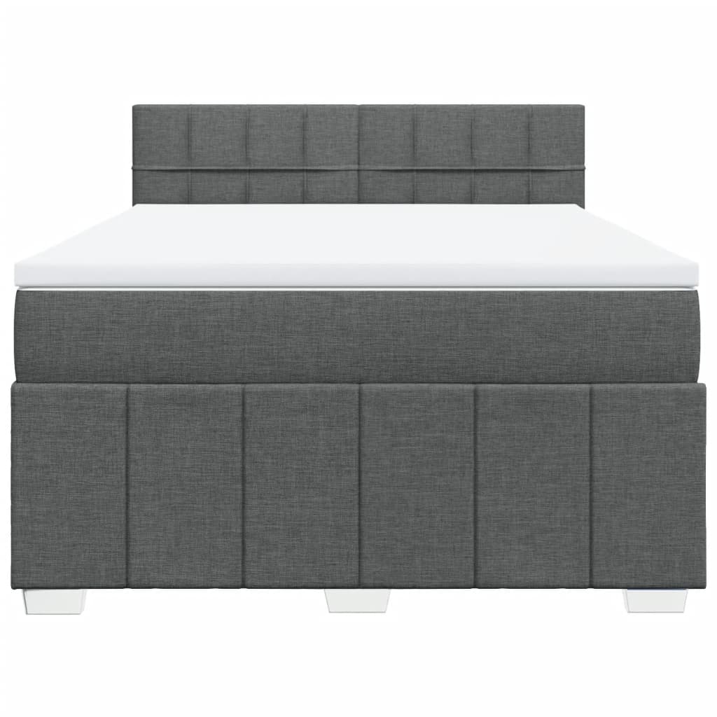 Boxspring met matras stof donkergrijs 140x200 cm is nu te koop bij PeponiXL, paradijselijk wonen!