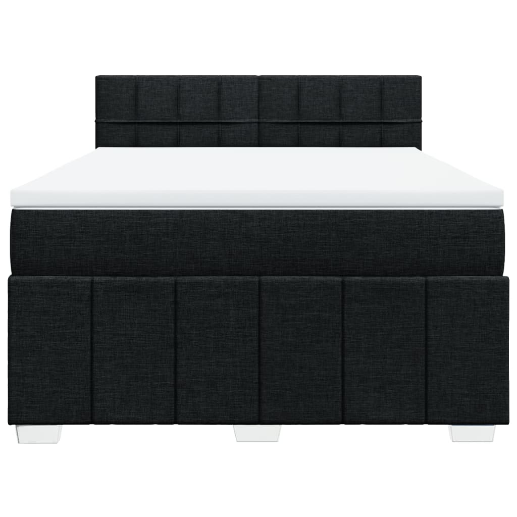 Boxspring met matras stof zwart 140x200 cm is nu te koop bij PeponiXL, paradijselijk wonen!