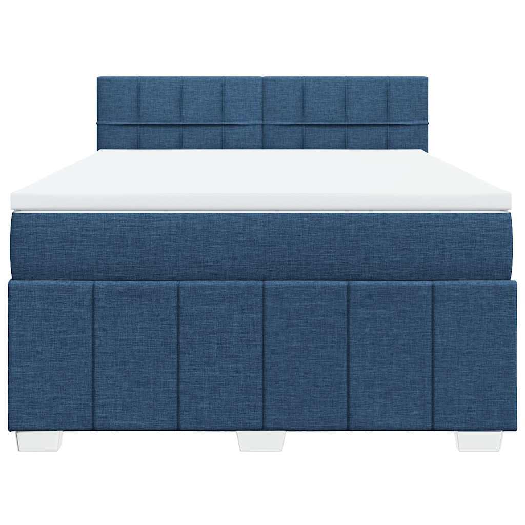 Boxspring met matras stof blauw 140x200 cm is nu te koop bij PeponiXL, paradijselijk wonen!