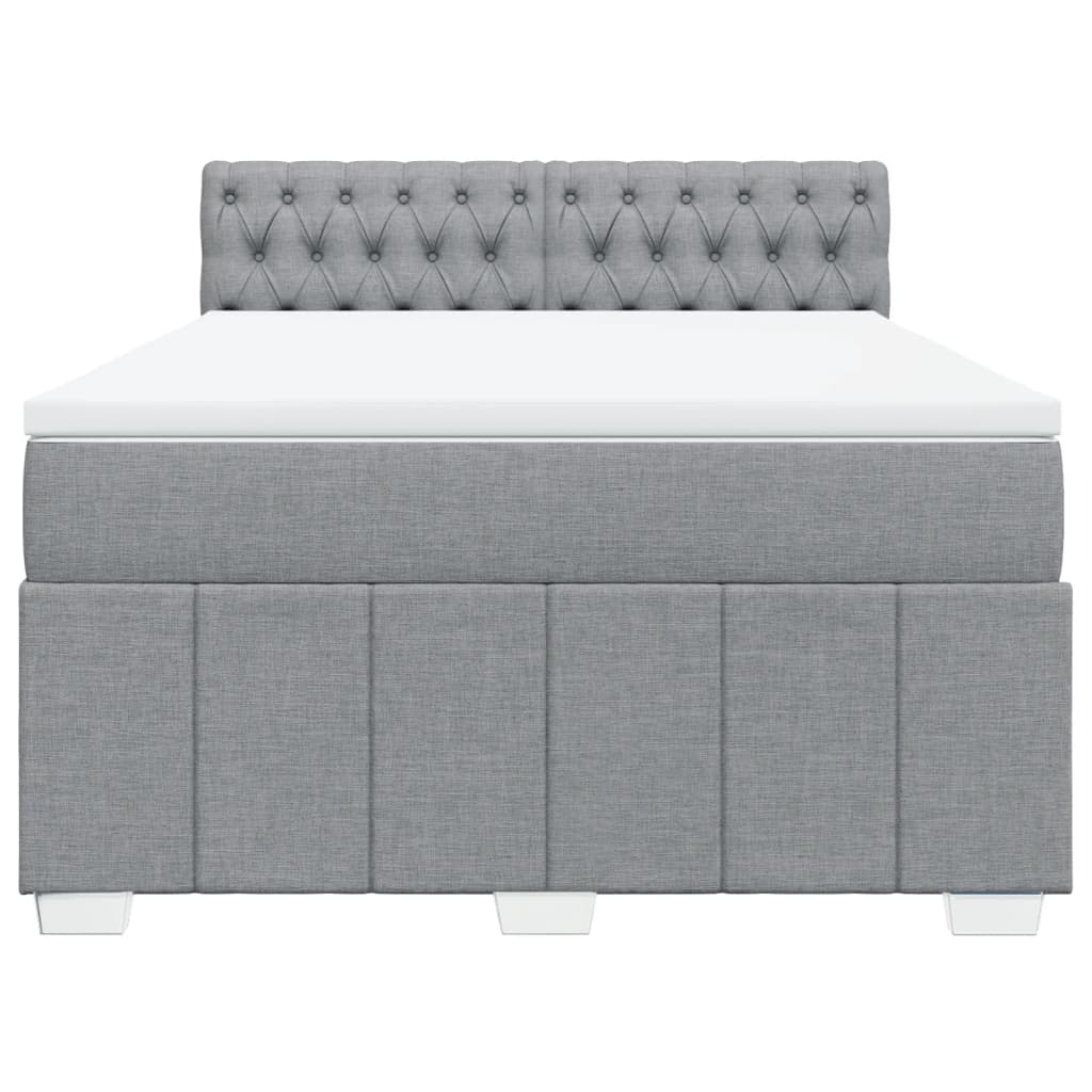 Boxspring met matras stof lichtgrijs 140x200 cm is nu te koop bij PeponiXL, paradijselijk wonen!