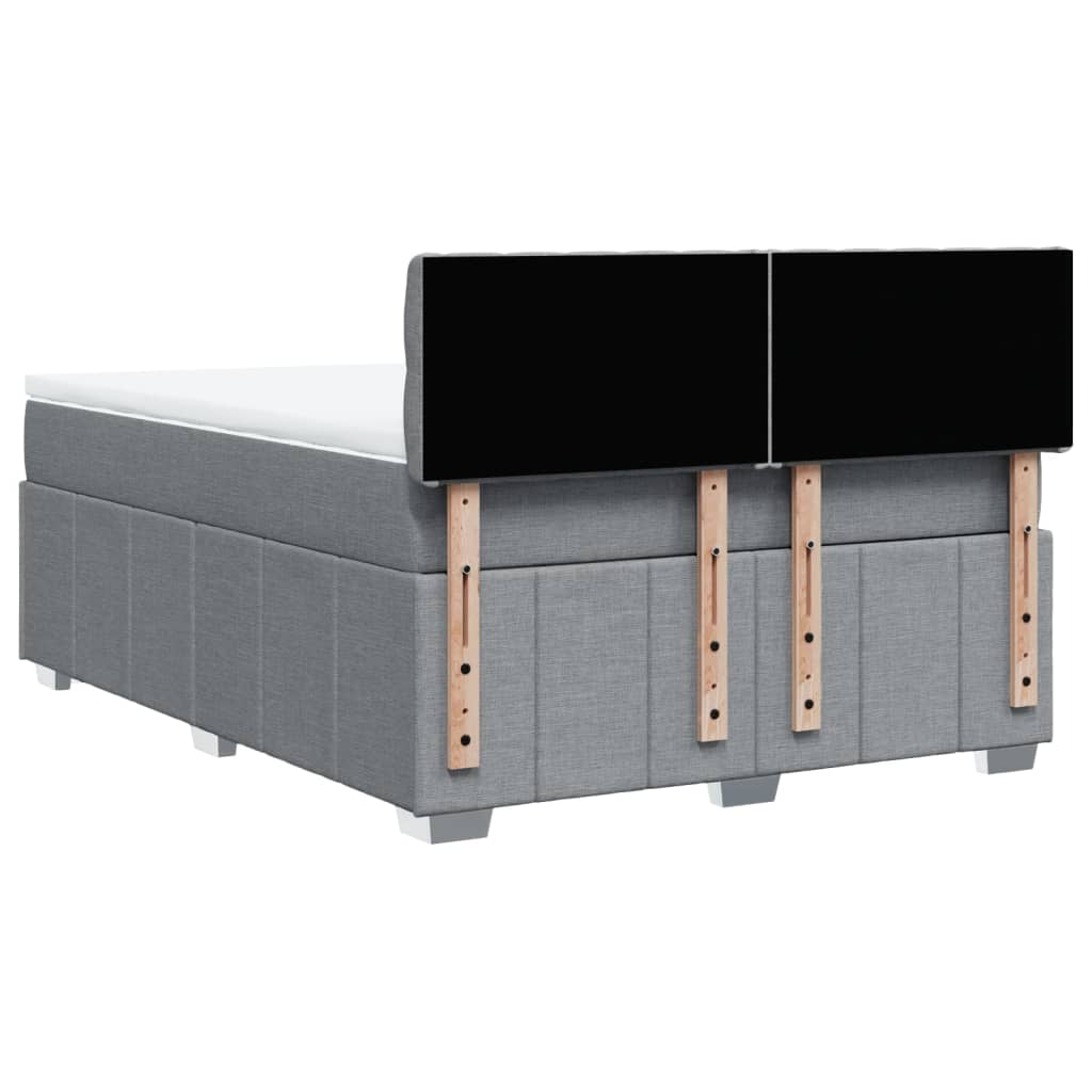Boxspring met matras stof lichtgrijs 140x200 cm is nu te koop bij PeponiXL, paradijselijk wonen!