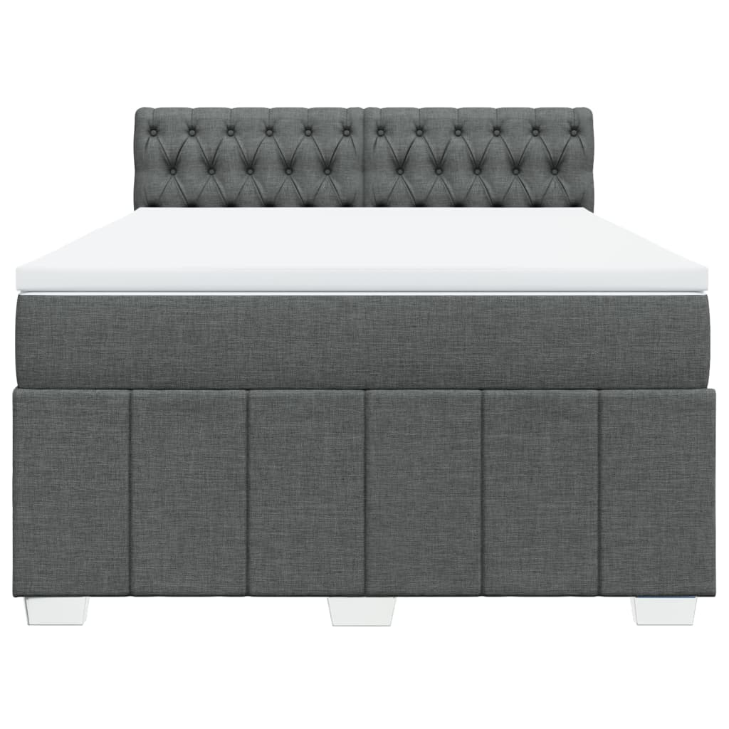 Boxspring met matras stof donkergrijs 140x200 cm is nu te koop bij PeponiXL, paradijselijk wonen!