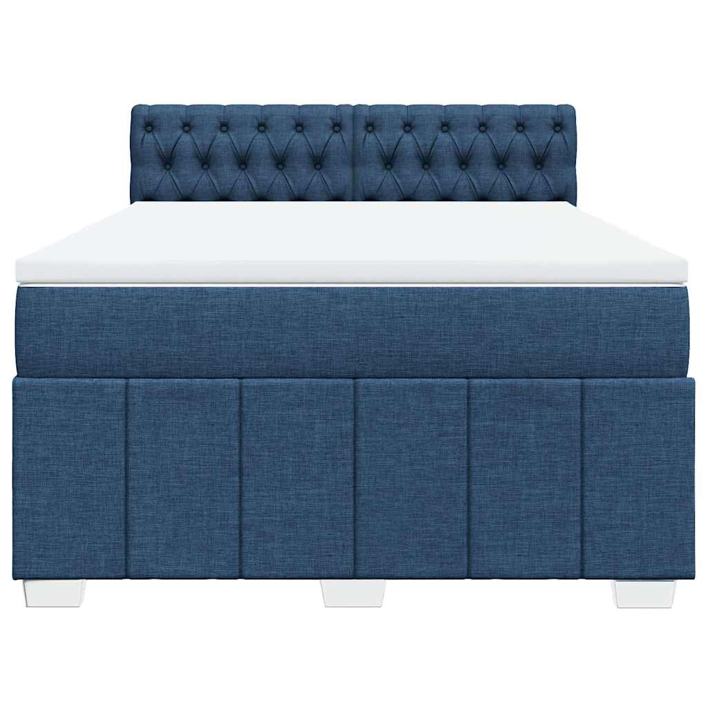 Boxspring met matras stof blauw 140x200 cm is nu te koop bij PeponiXL, paradijselijk wonen!