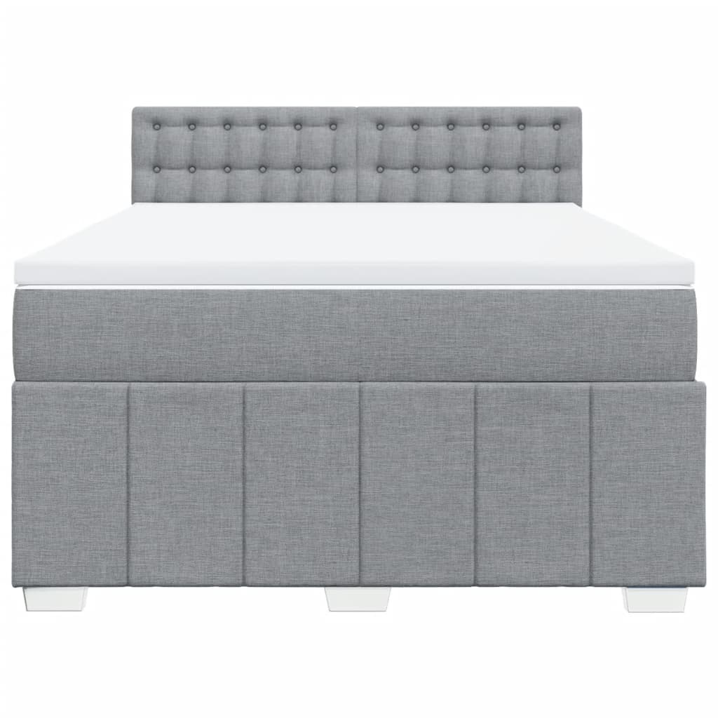 Boxspring met matras stof lichtgrijs 140x200 cm is nu te koop bij PeponiXL, paradijselijk wonen!
