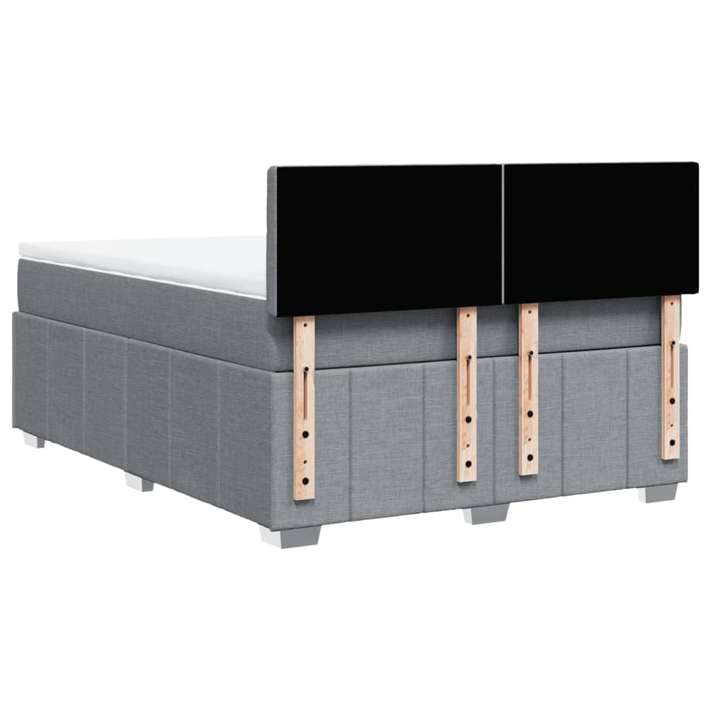 Boxspring met matras stof lichtgrijs 140x200 cm is nu te koop bij PeponiXL, paradijselijk wonen!