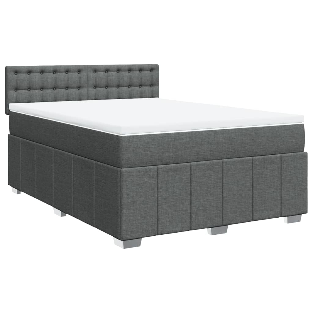 Boxspring met matras stof donkergrijs 140x200 cm is nu te koop bij PeponiXL, paradijselijk wonen!