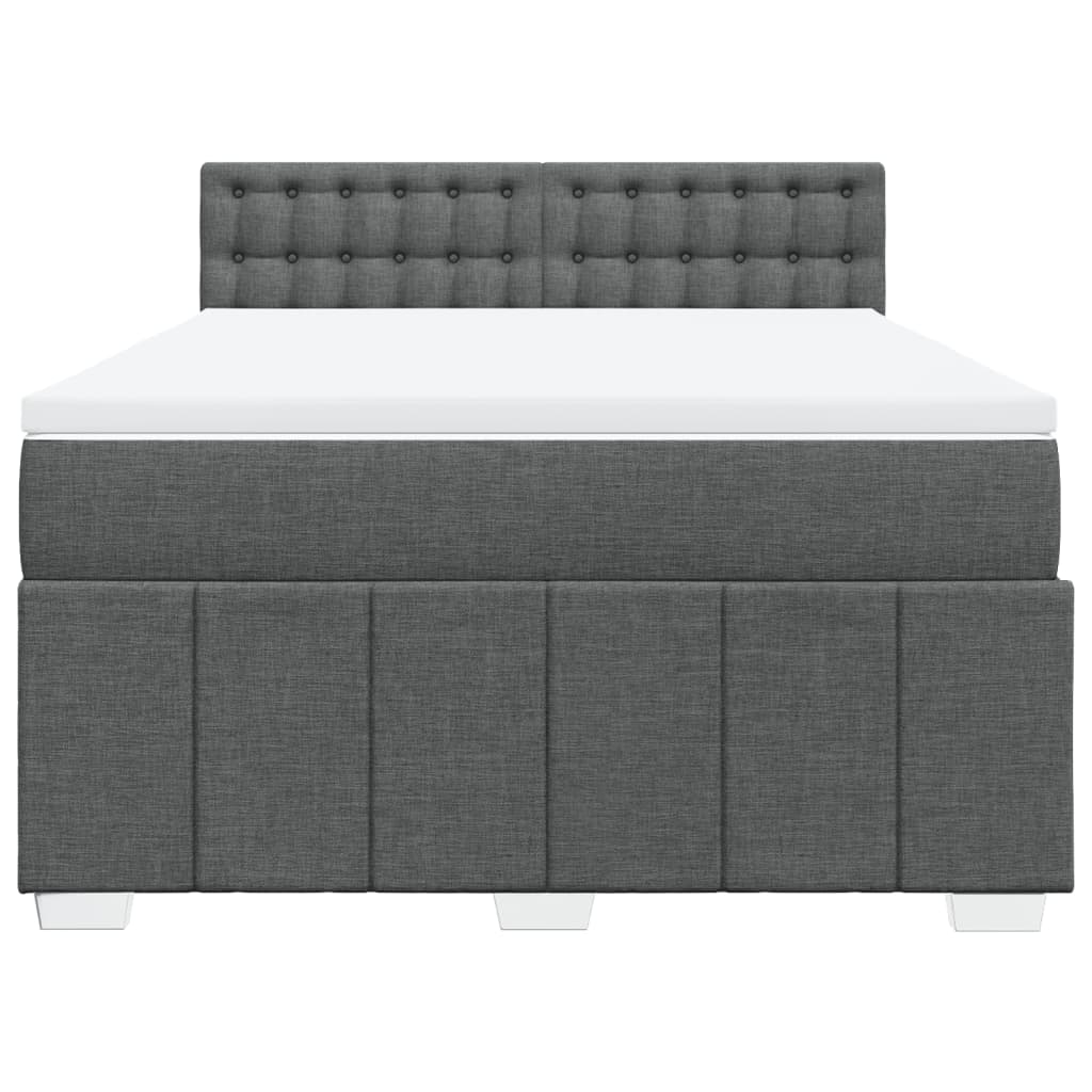 Boxspring met matras stof donkergrijs 140x200 cm is nu te koop bij PeponiXL, paradijselijk wonen!