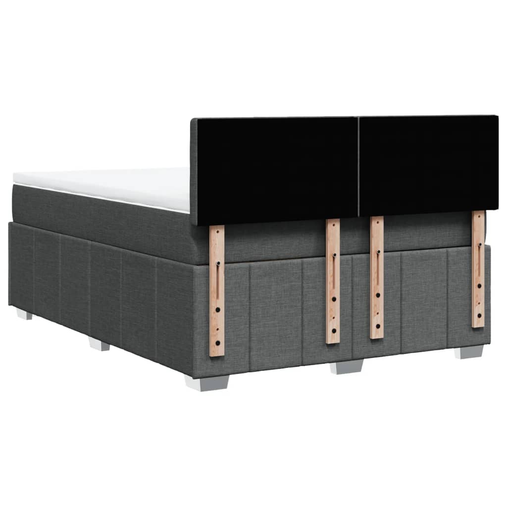 Boxspring met matras stof donkergrijs 140x200 cm is nu te koop bij PeponiXL, paradijselijk wonen!