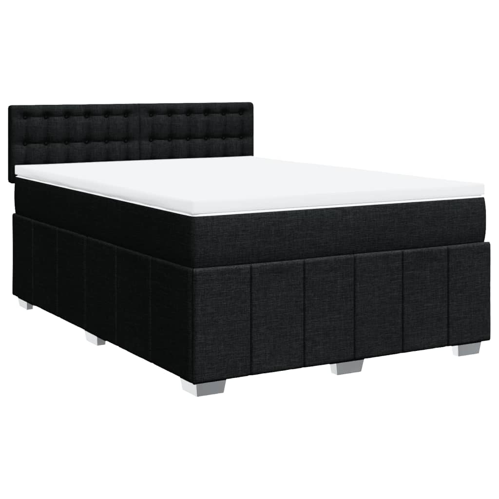 Boxspring met matras stof zwart 140x200 cm is nu te koop bij PeponiXL, paradijselijk wonen!