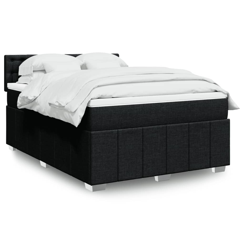 Boxspring met matras stof zwart 140x200 cm is nu te koop bij PeponiXL, paradijselijk wonen!
